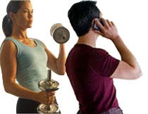 personal trainer with client