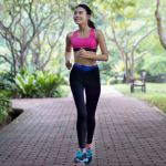 woman walking at park