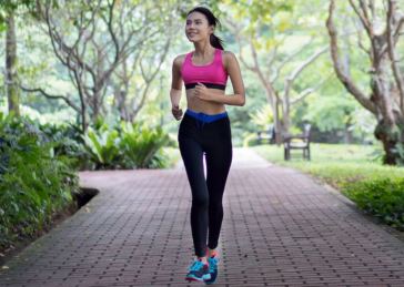 woman walking at park