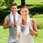 healthy couple outdoors