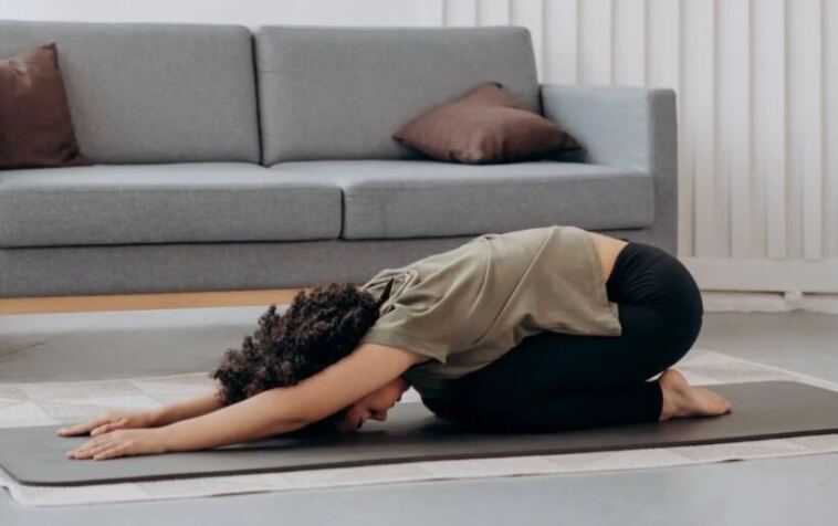 woman performing yoga